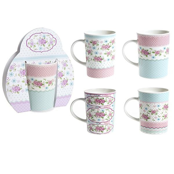 View Pretty Pastel Flowers Design Stoneware Mug in 4 assorted designs information