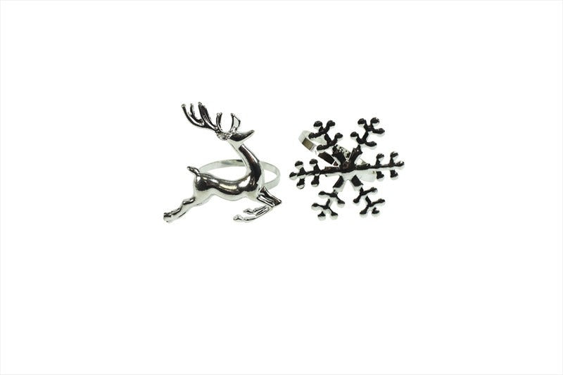 View Silver Napkin Ring Snowflake or Reindeer information