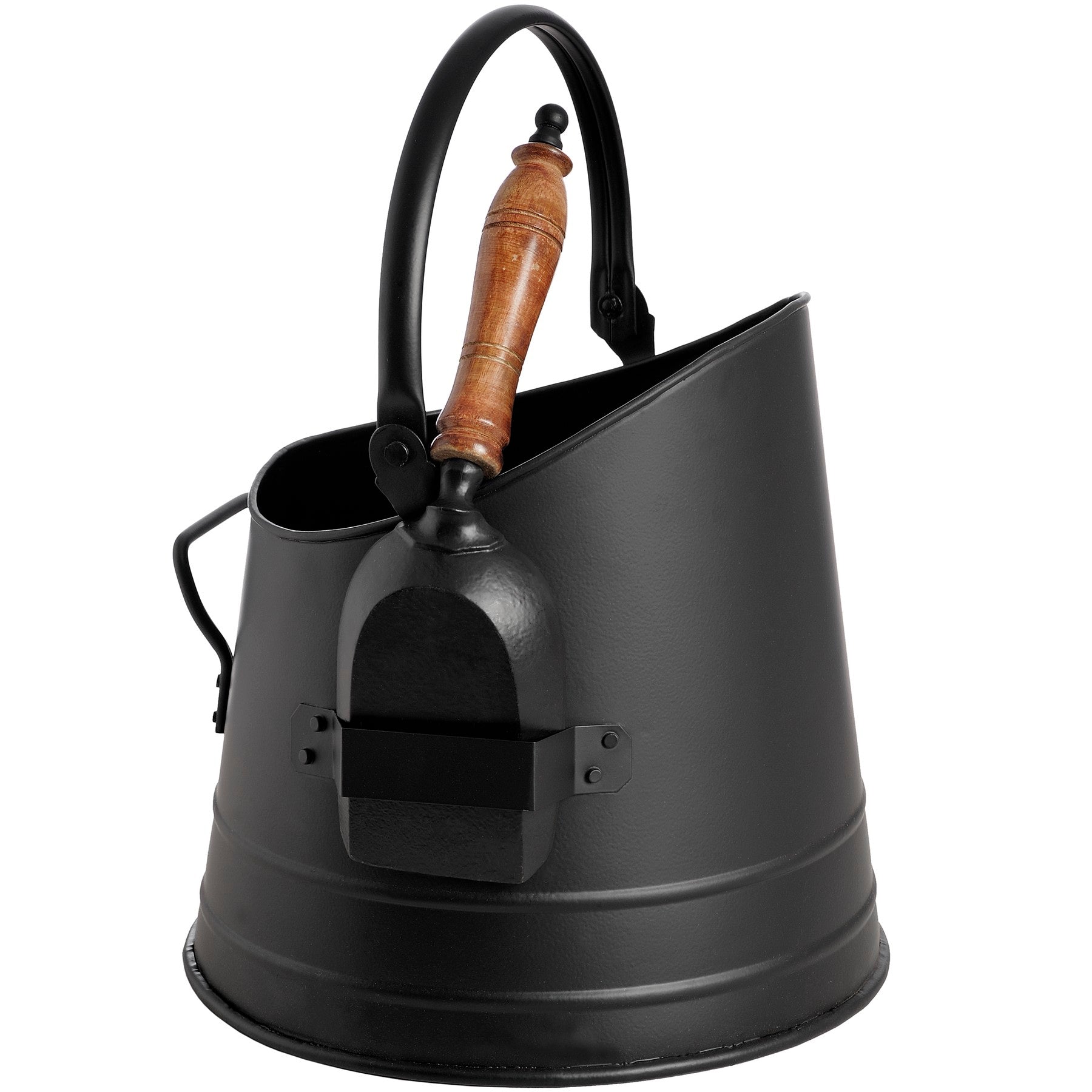 View Black Coal Bucket with Teak Handle Shovel information