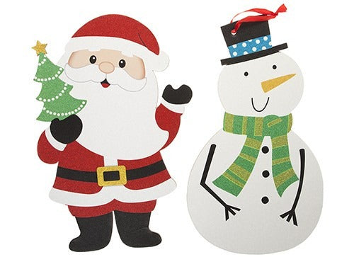 View 2 Assorted Glitter Printed Christmas Door Hangers With Htag information