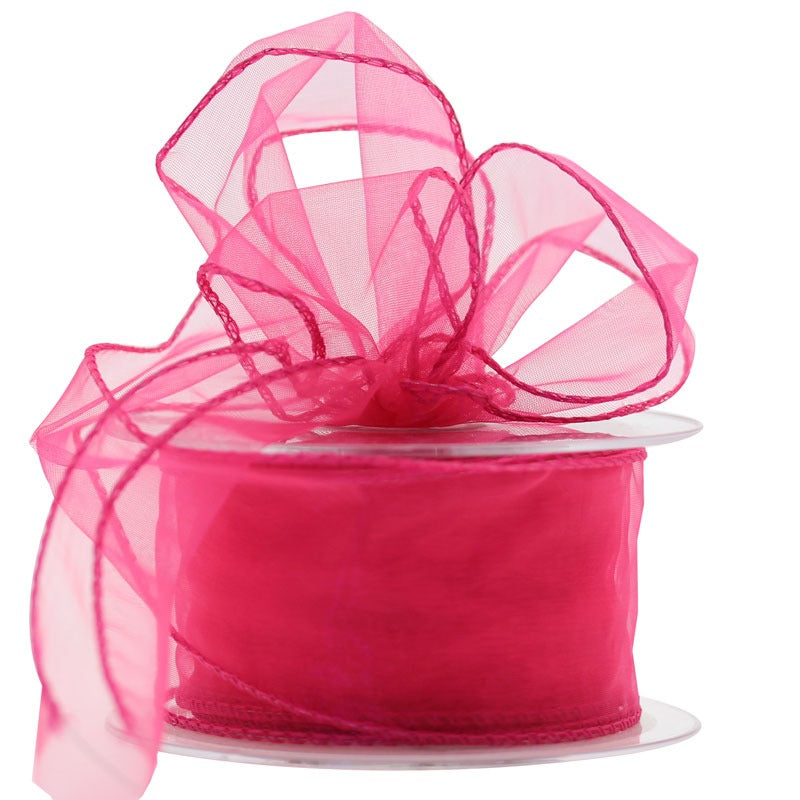 View Shocking Pink Chiffon Ribbon 50mm information