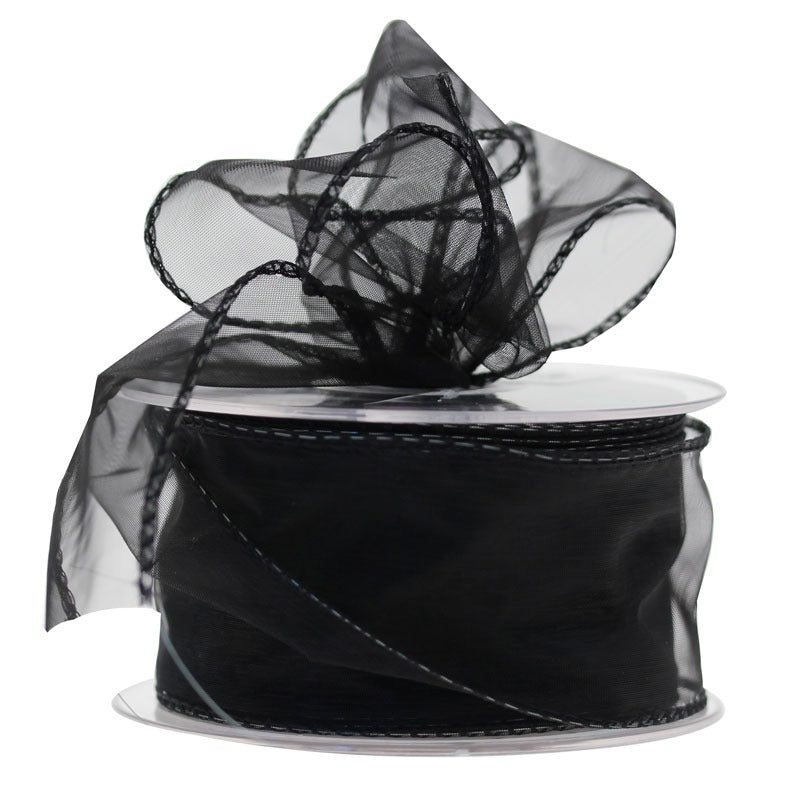 View Black Chiffon Ribbon 50mm x 20m information