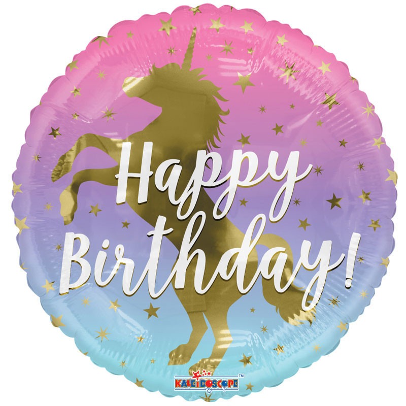 View 18 inch Birthday Unicorn Balloon information