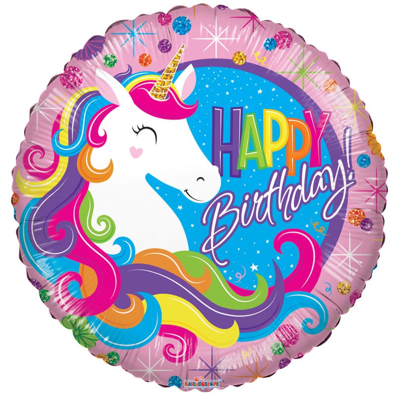 View 18 inch Birthday Classic Unicorn Balloon information