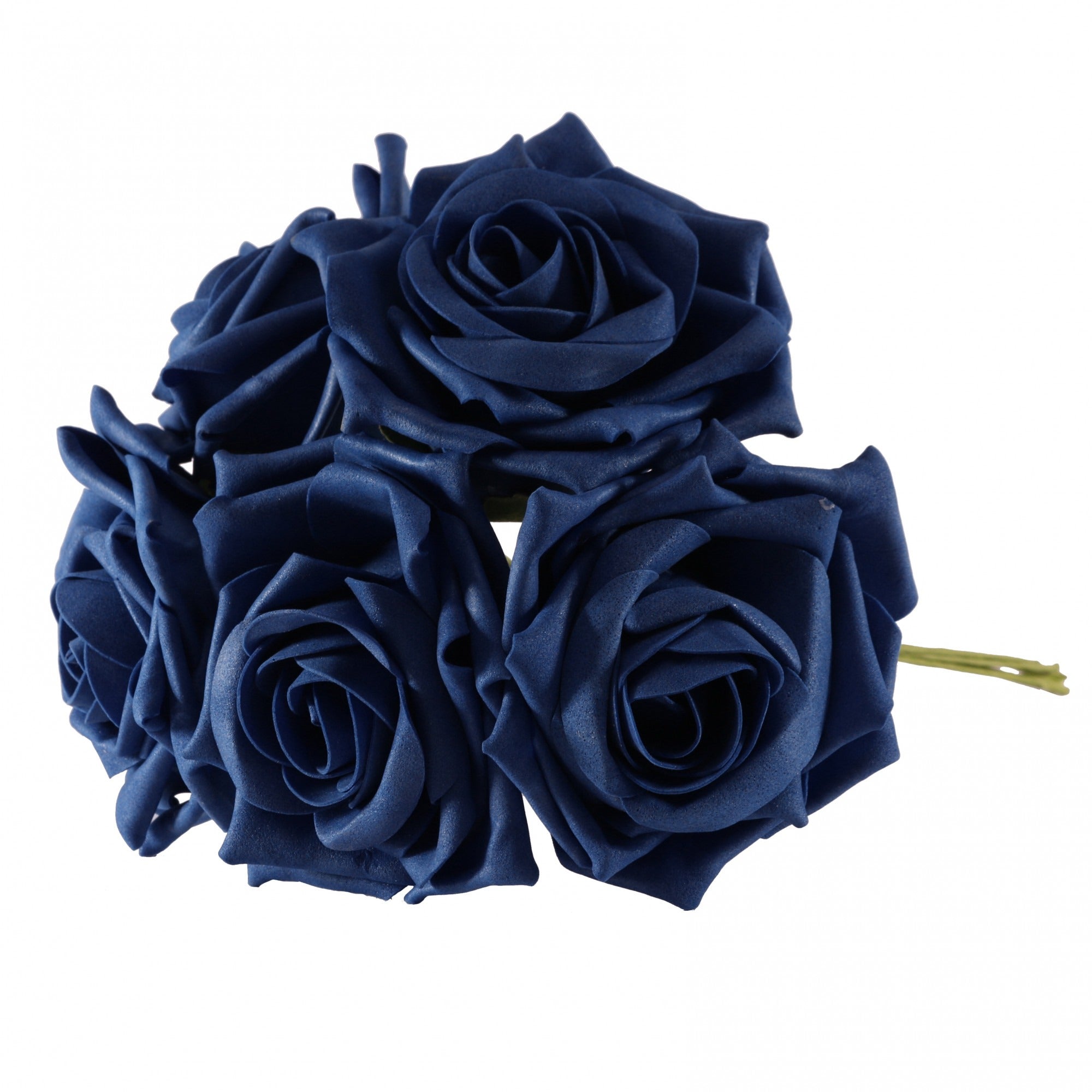 View Bunch of 5 Navy Blue Foam Open Tea Rose information