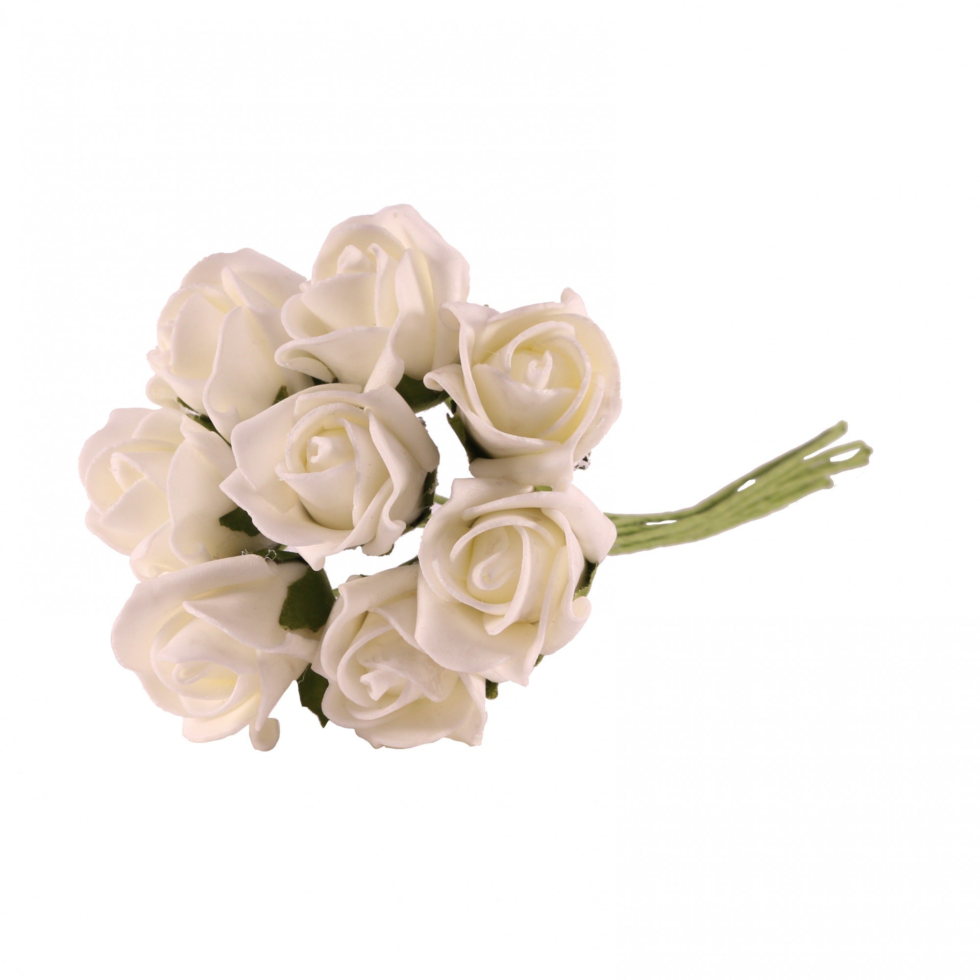 View Bunch of 8 White Foam Tea Rose Bud information