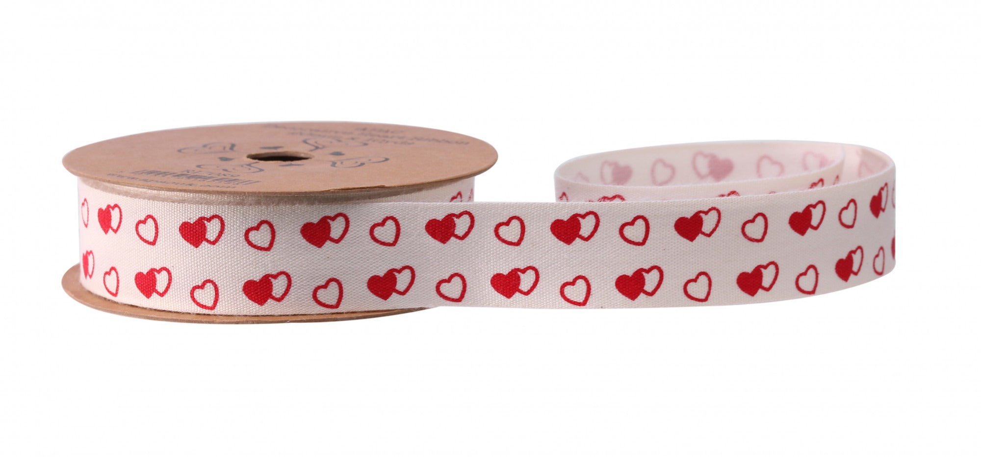 View White with Red White Hearts Ribbon 20mm x10yds information