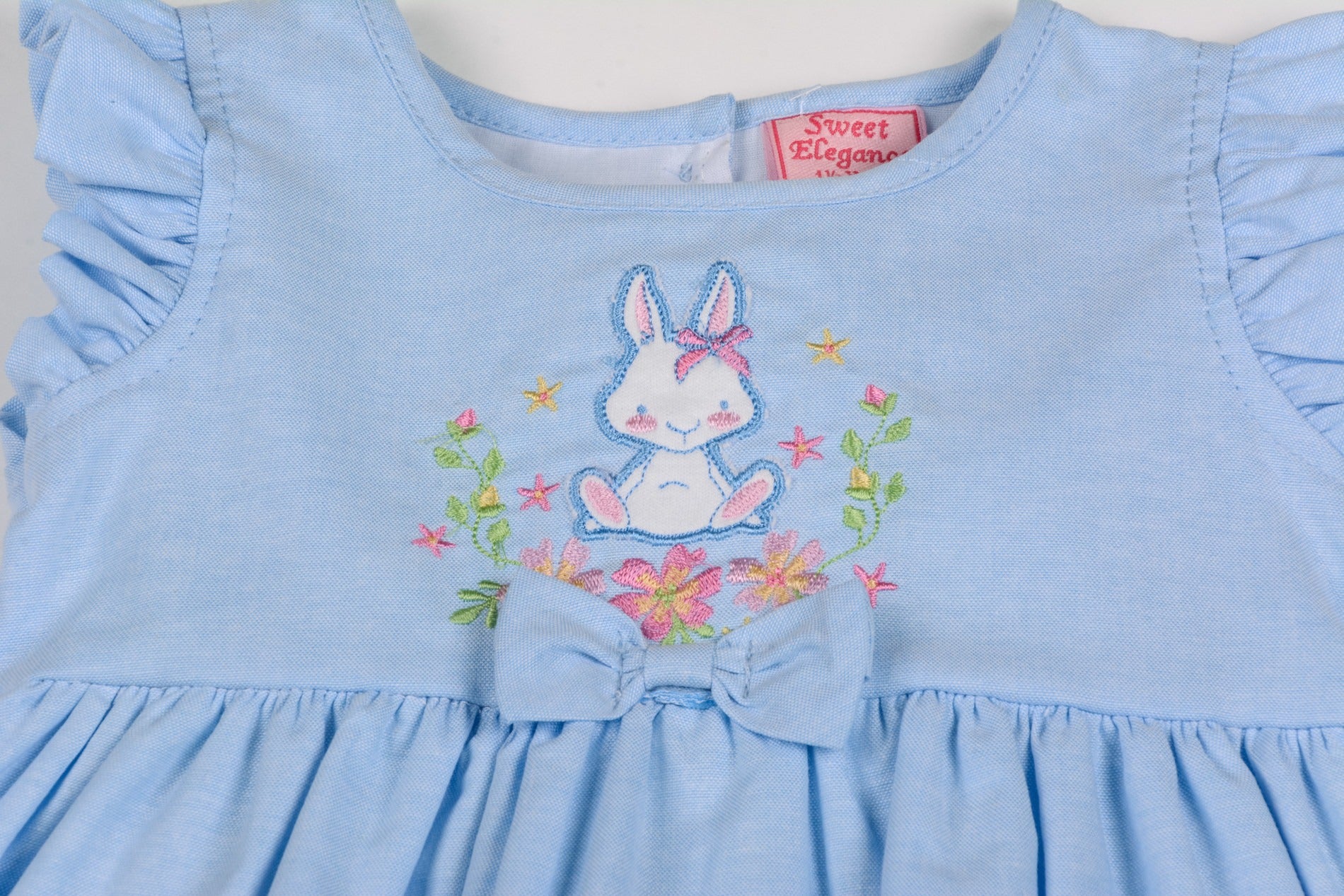 View Sweet Elegance Chambray Lined Bunny Dress with Pant and Headband 12 Years information