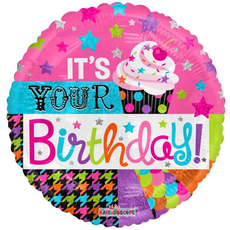 View 18 inch Its Your Birthday Cupcake Balloon information