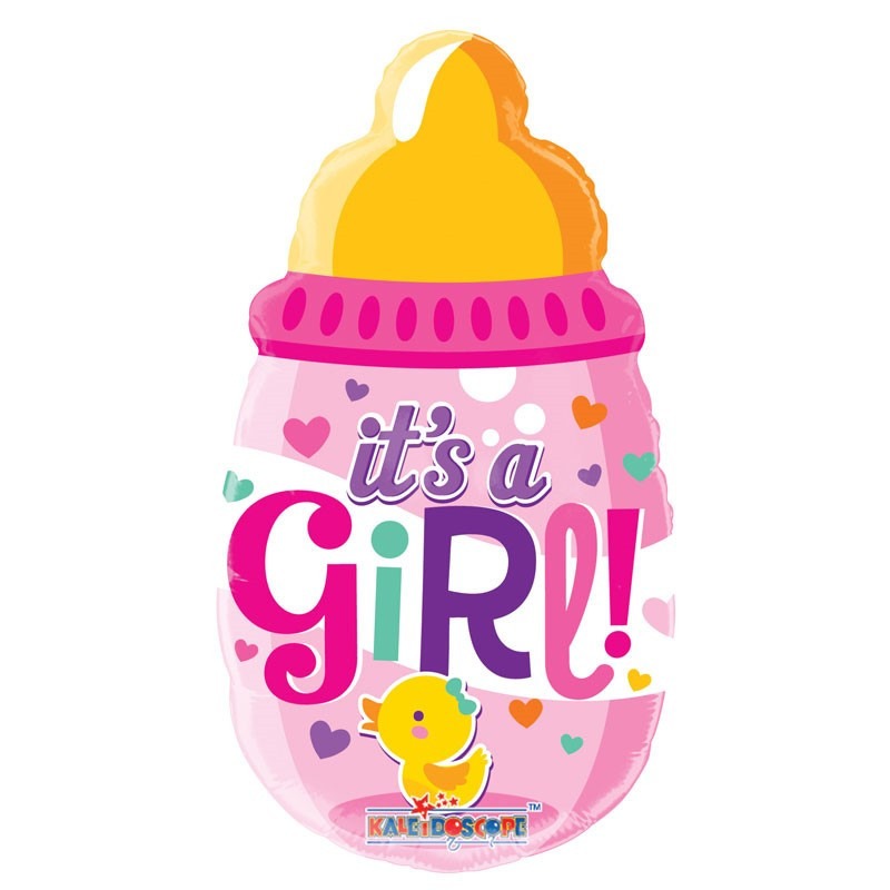 View 14 inch Baby Bottle Girl Packaged with Straw Balloon information