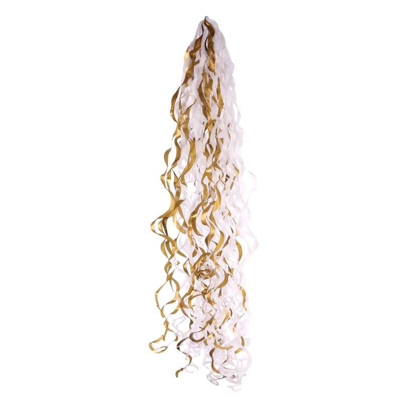 View Metallic Gold White Balloon Tassel information