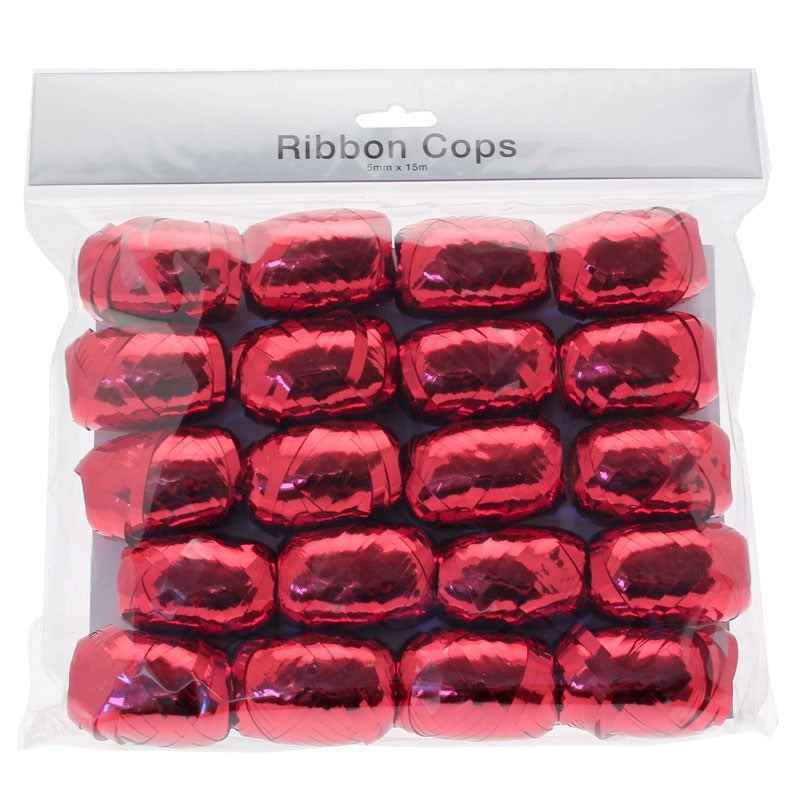 View Metallic Red Ribbon Cops Bulk Pack information