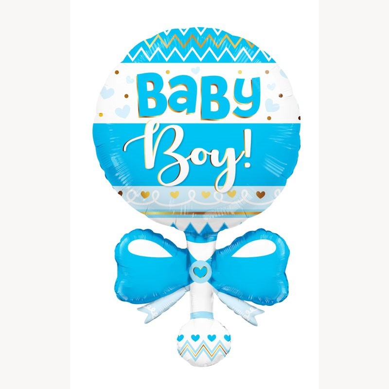 View Blue Baby Rattle Super Shape Balloon information