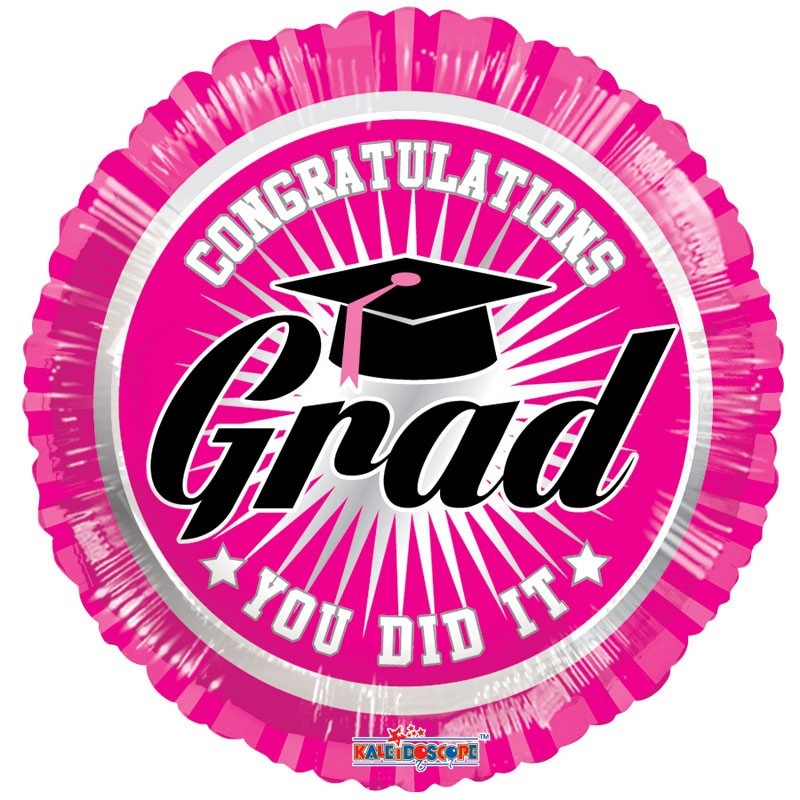 View Congratulations Grad Pink Balloon 18 Inch information