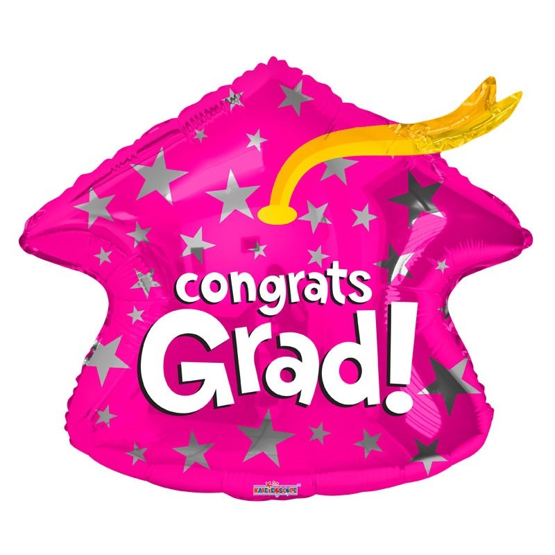 View Congrats Grad Pink Cap Balloon 18 Inch information