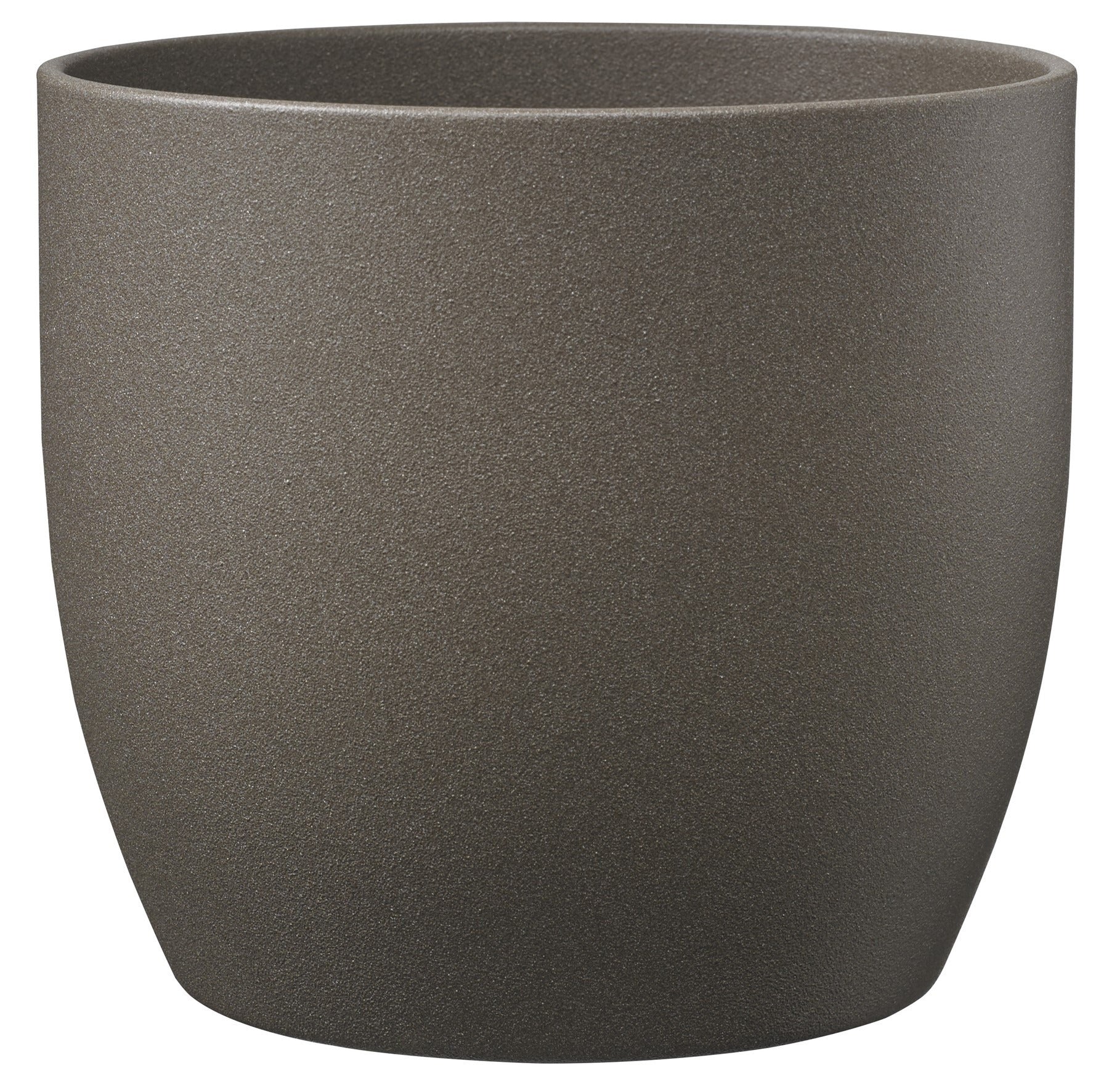 View Basel Stone Ceramic Pot Grey Brown 21cm information