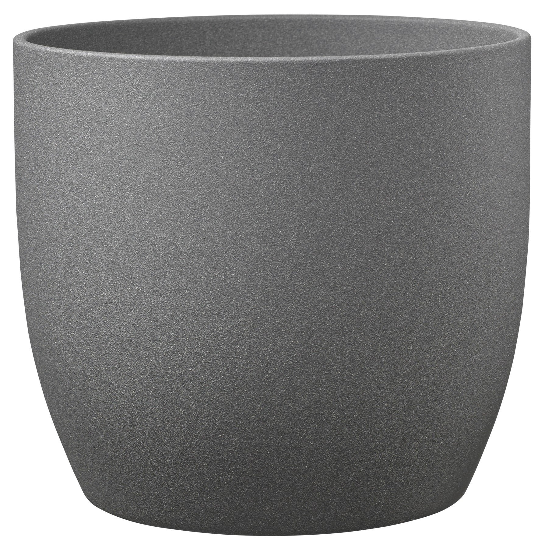 View Basel Stone Ceramic Pot Dark Grey 12cm information