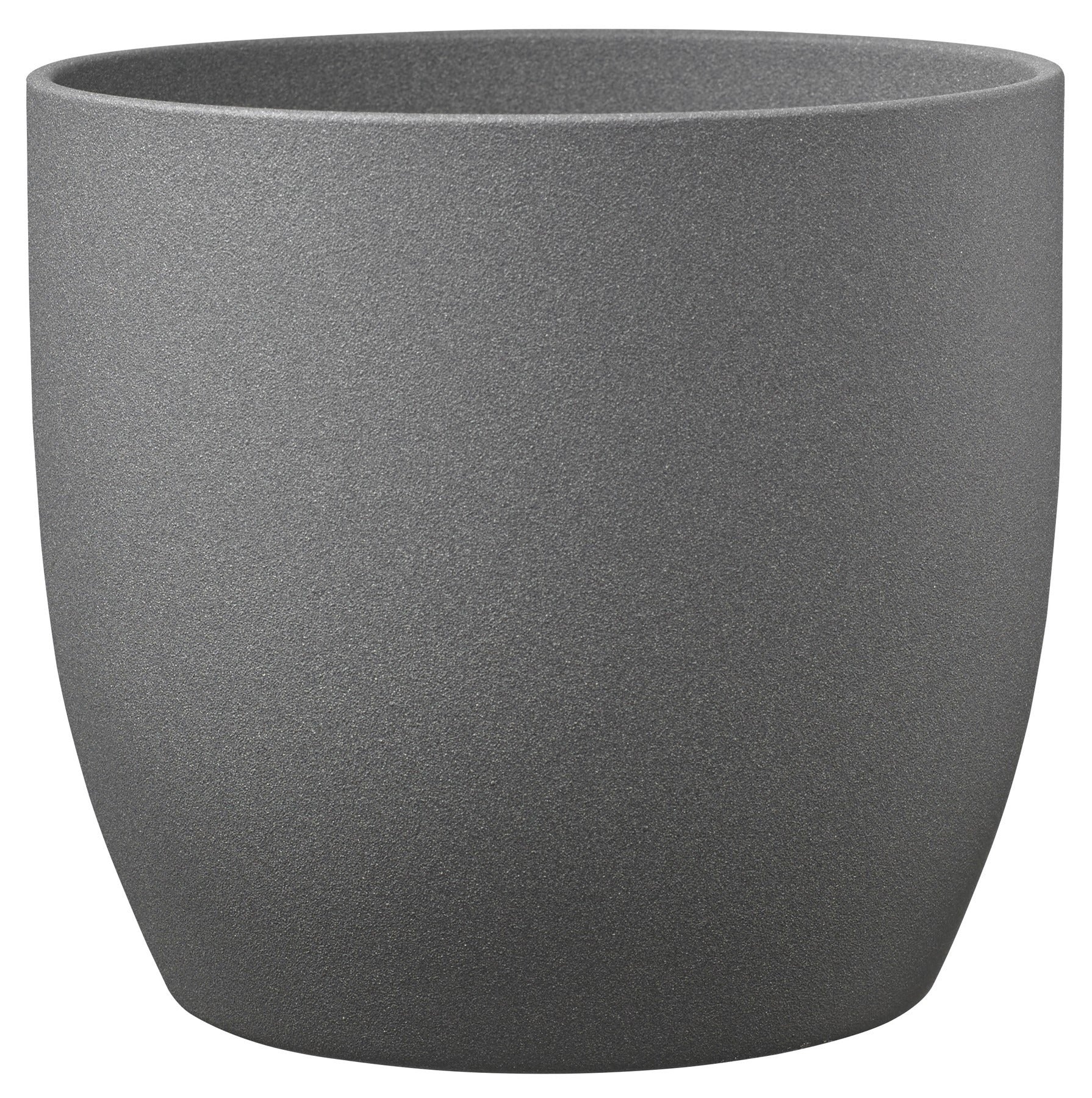 View Basel Stone Ceramic Pot Dark Grey 19cm information