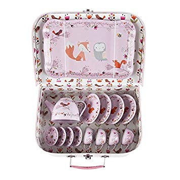 View Woodland Friends Picnic Box Tea Set In Pink information