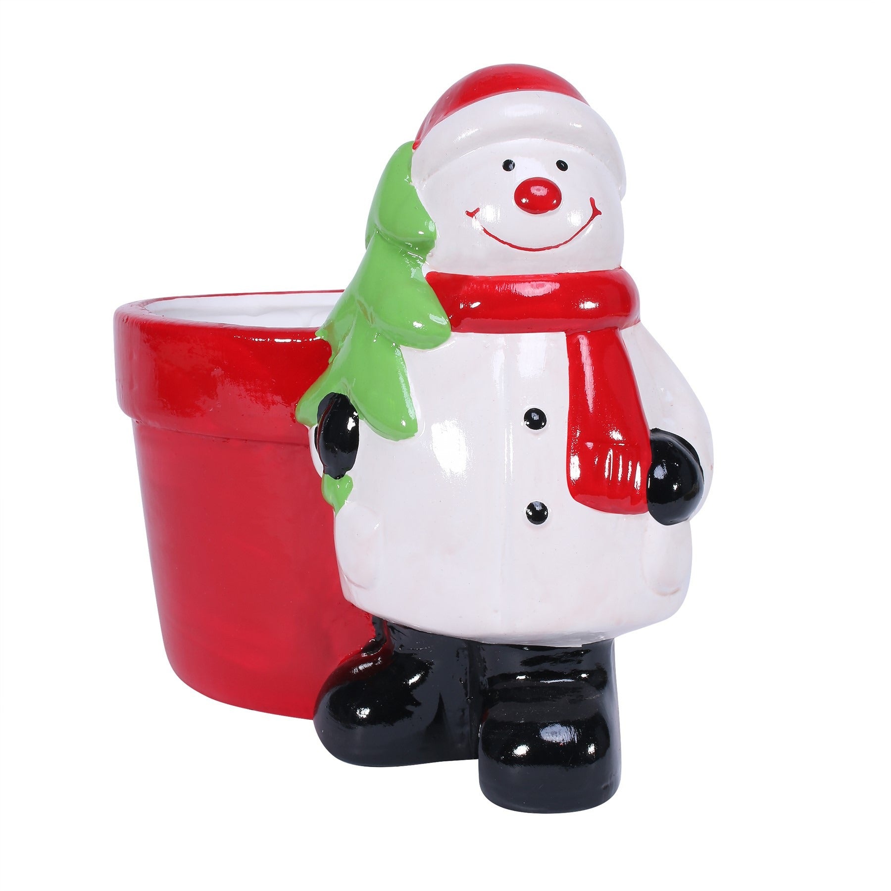 View Novelty Ceramic Pot with Snowman information