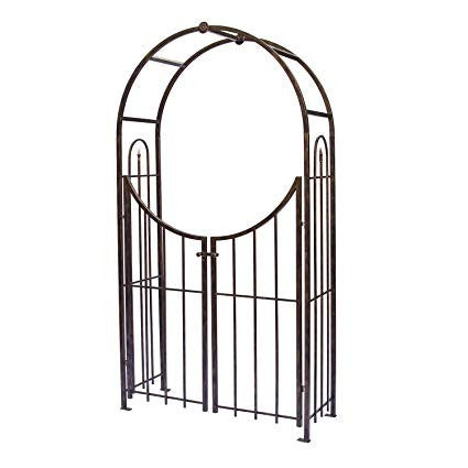View Black Arched Top Garden Arch with Gate information