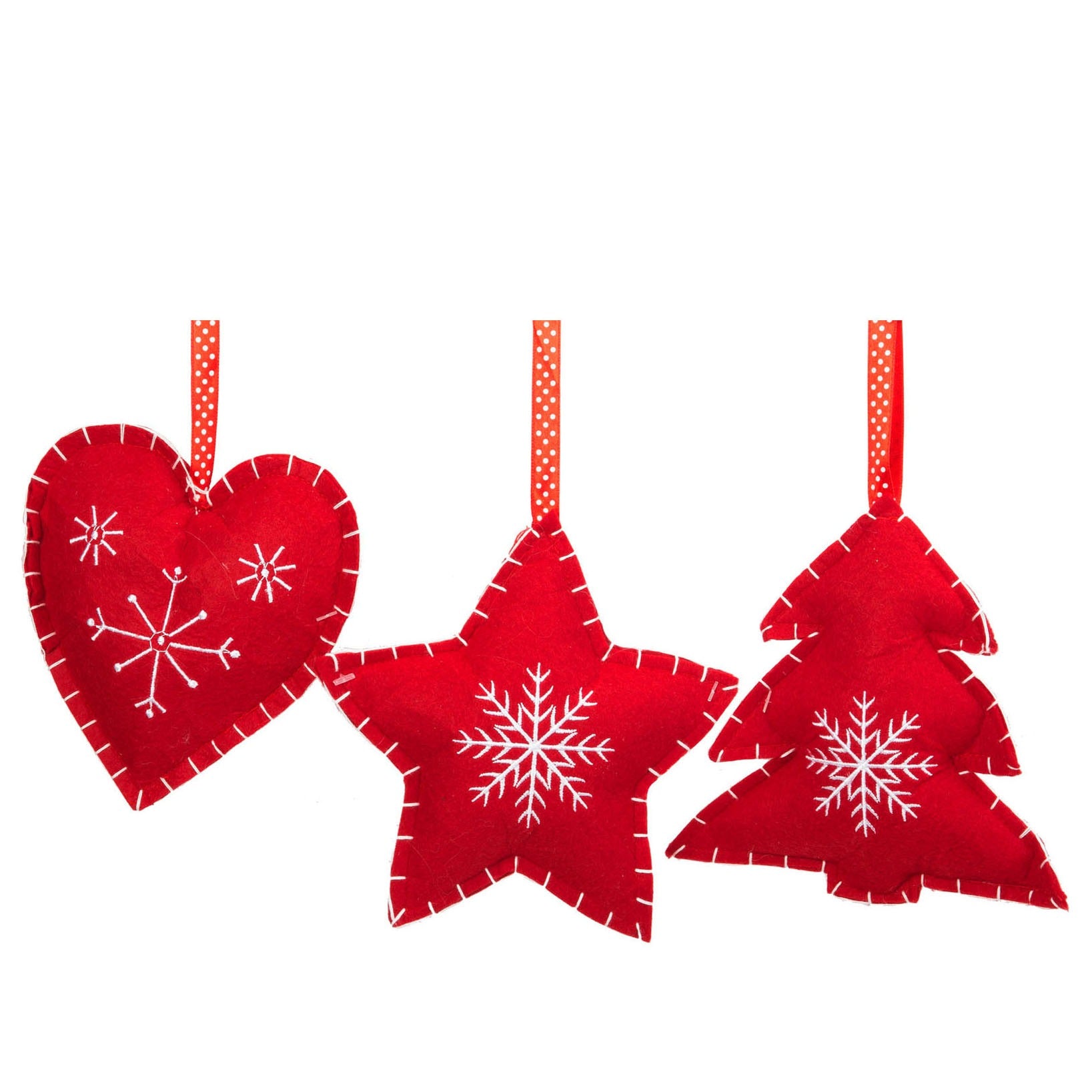 View Assorted Red Felt Heart Tree Decoration information