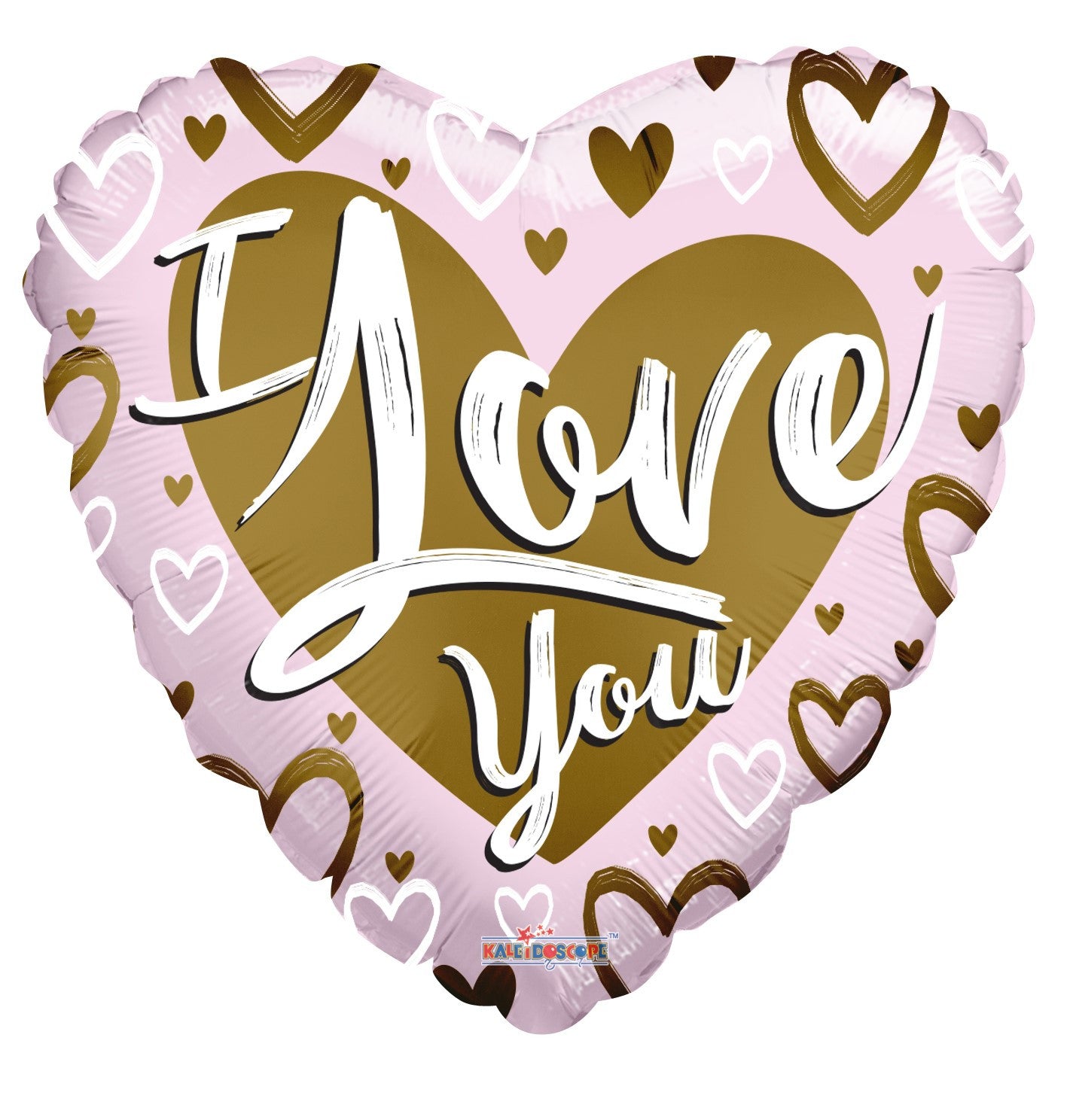 View I Love You Gold And Pink Heart 36 Inch information