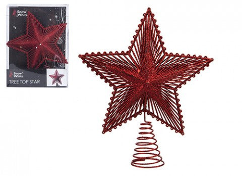 View 20cm Luxury Tree Top Star Red information