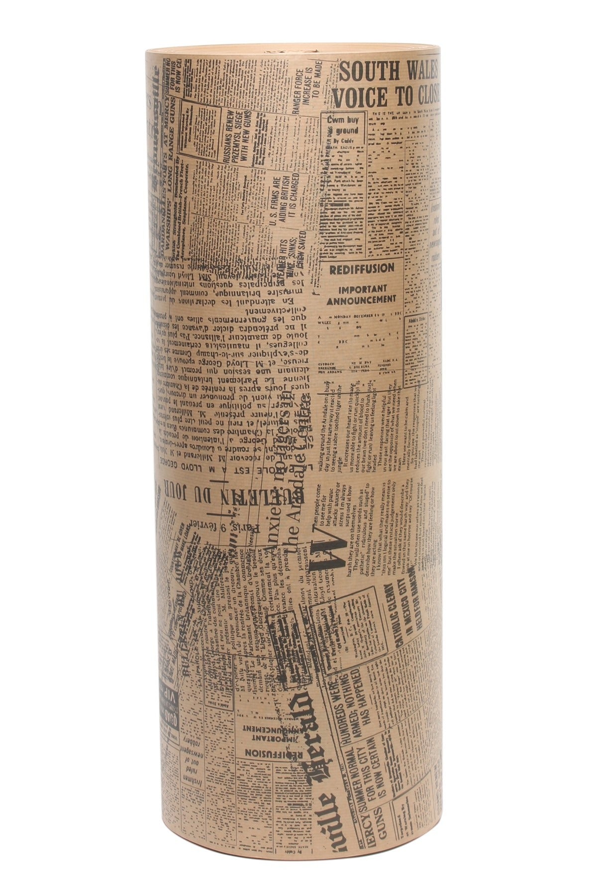 View Black Newsprint on Brown Kraft Roll 50cm information