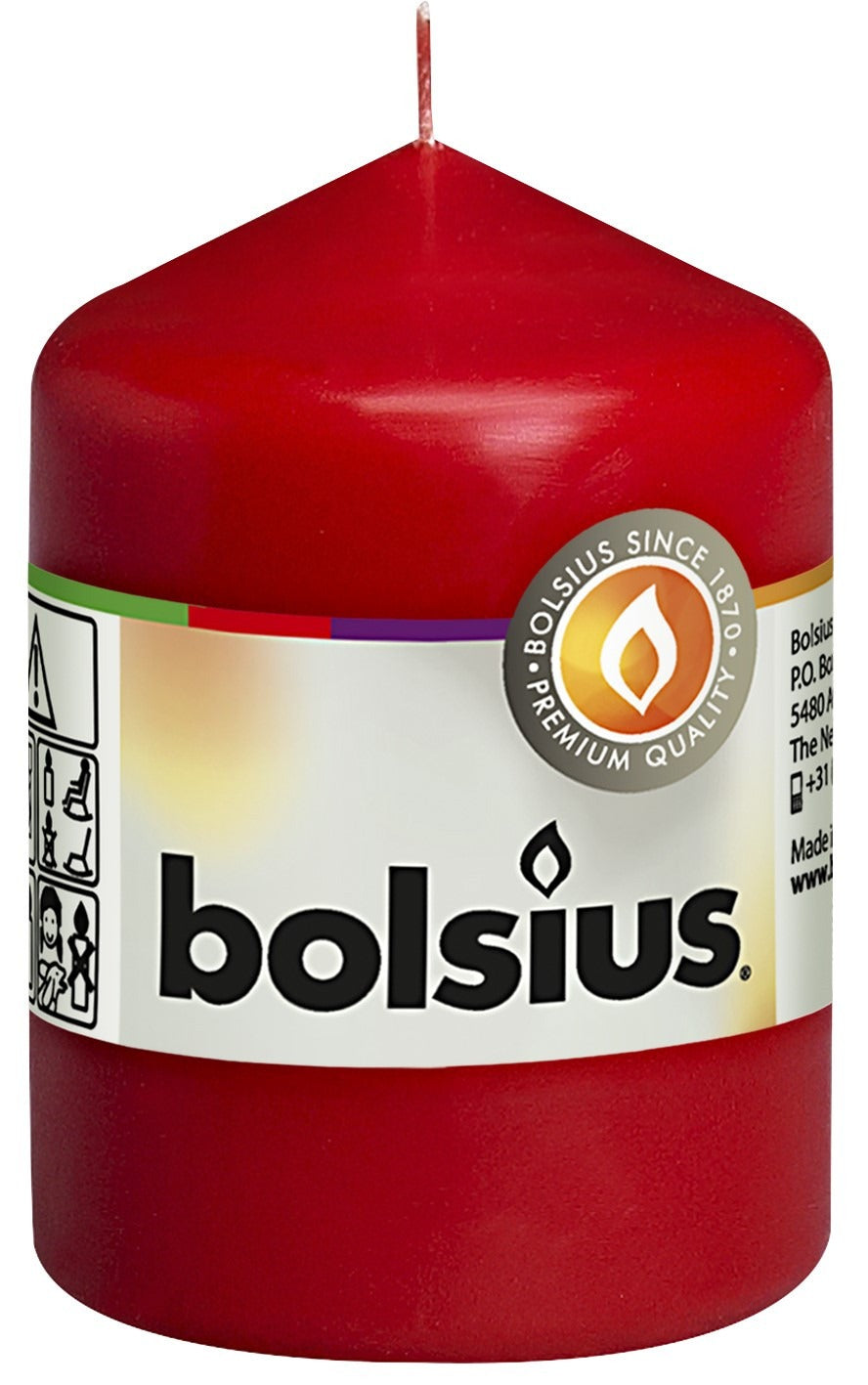 View Bolsius Red Pillar Candle 8060mm information