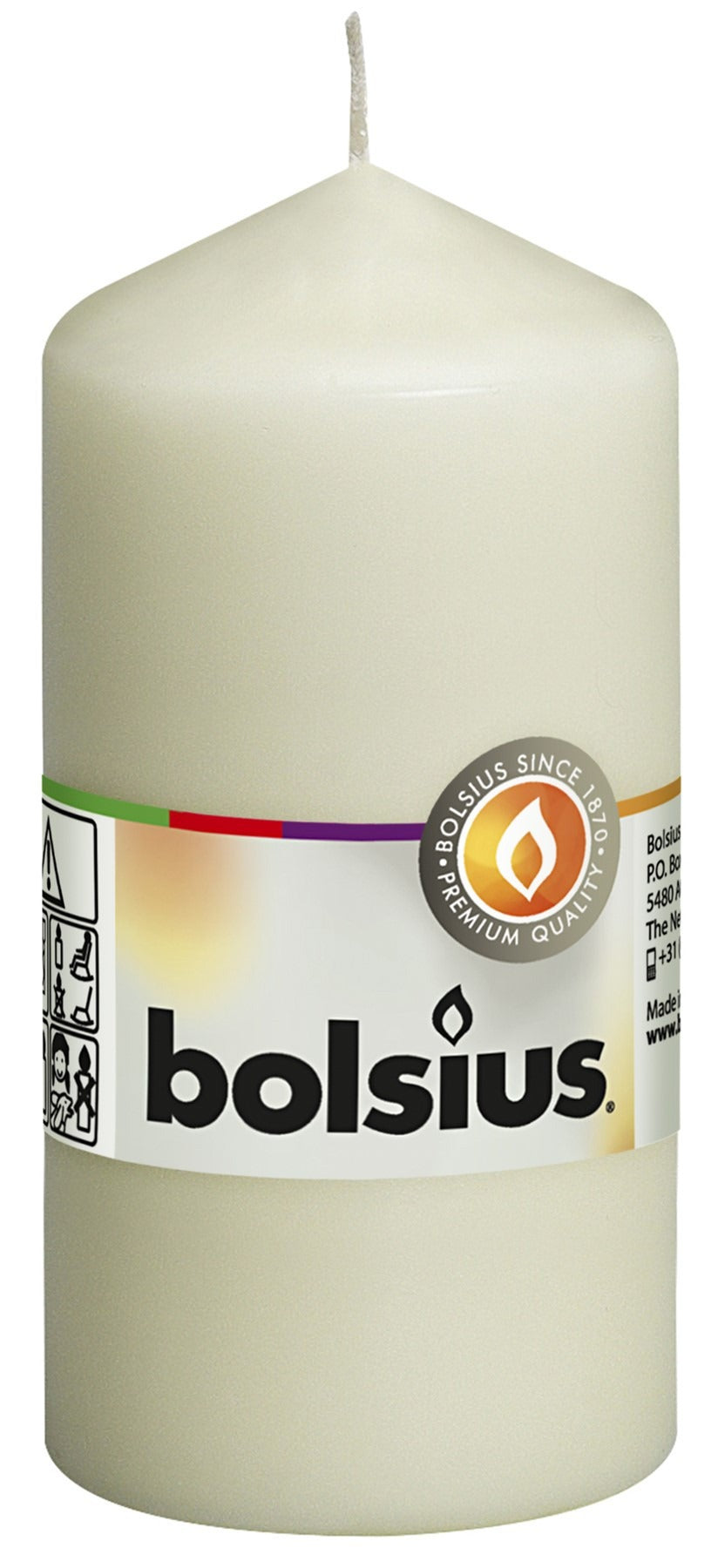 View Bolsius Ivory Pillar Candle 12060mm information
