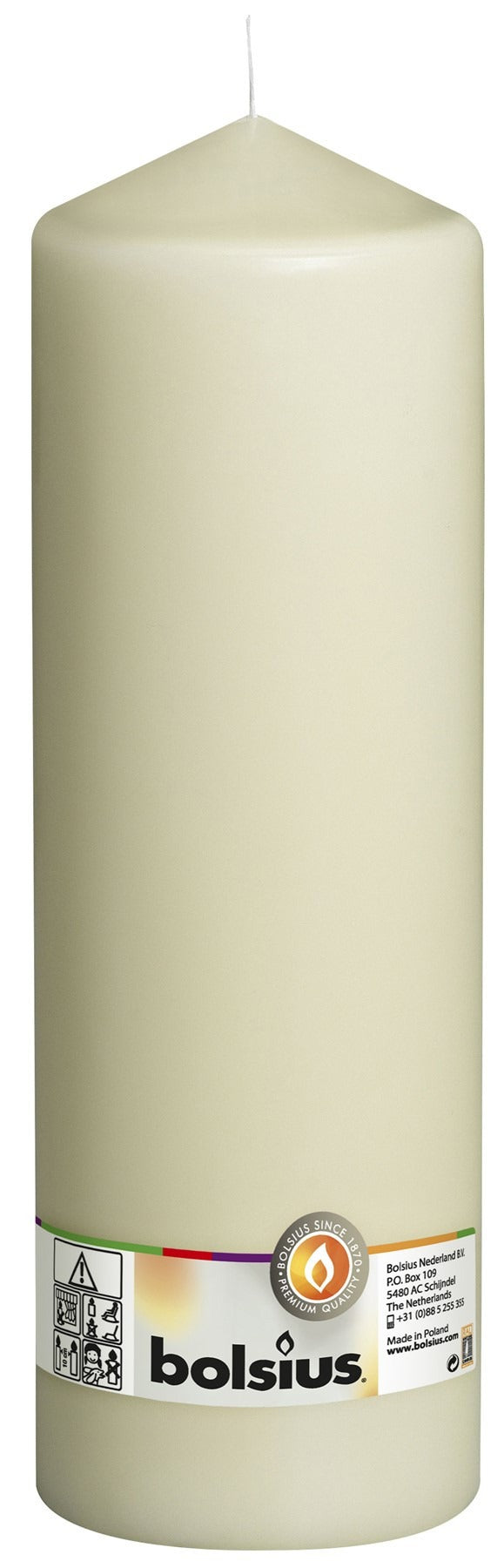 View Bolsius Ivory Pillar Candle 300x98mm information