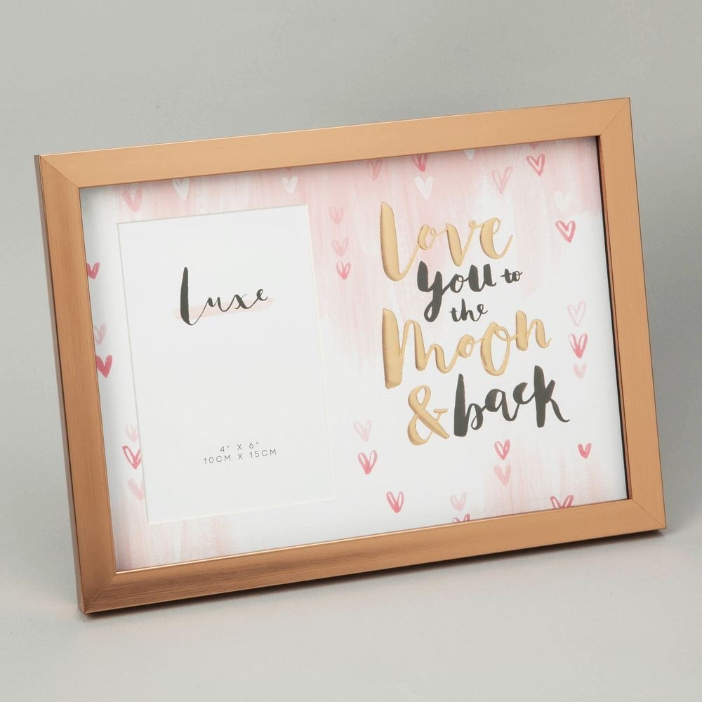 View 4 x 6inch Luxe Rose Gold Photo Frame Love You To The Moon information
