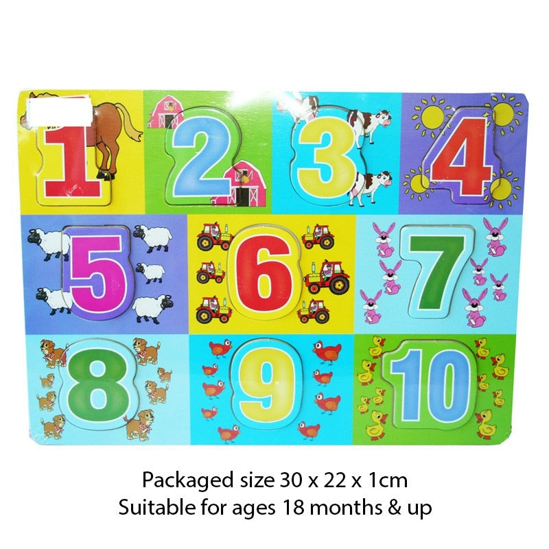 View Blue Wooden Number Puzzle information