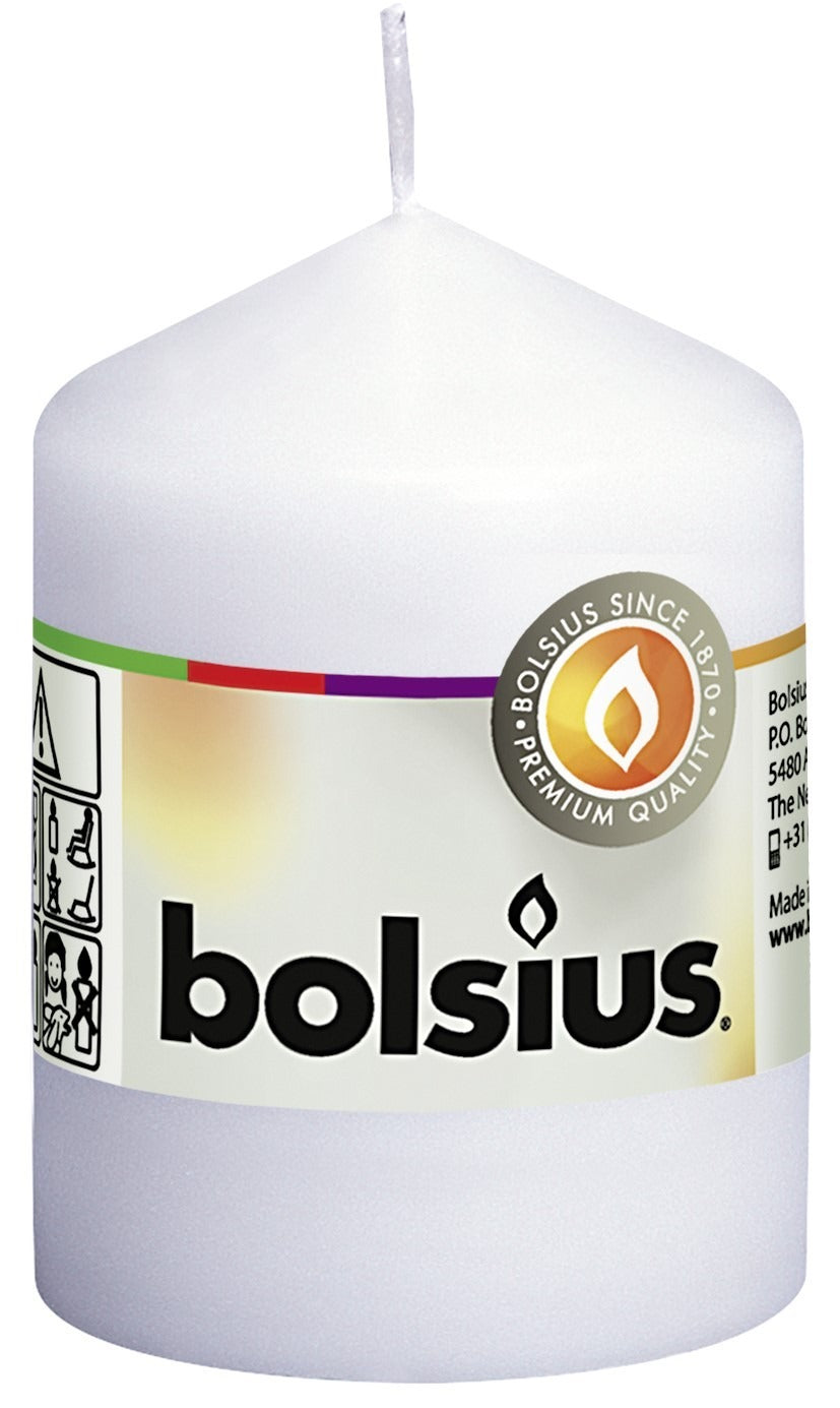 View Bolsius Pillar Candle White 80mm x 58 mm information