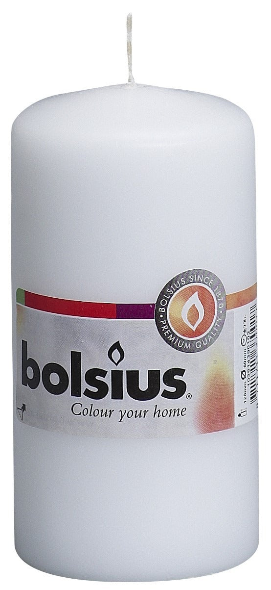 View Bolsius Pillar Candle White 120mm x 58 mm information