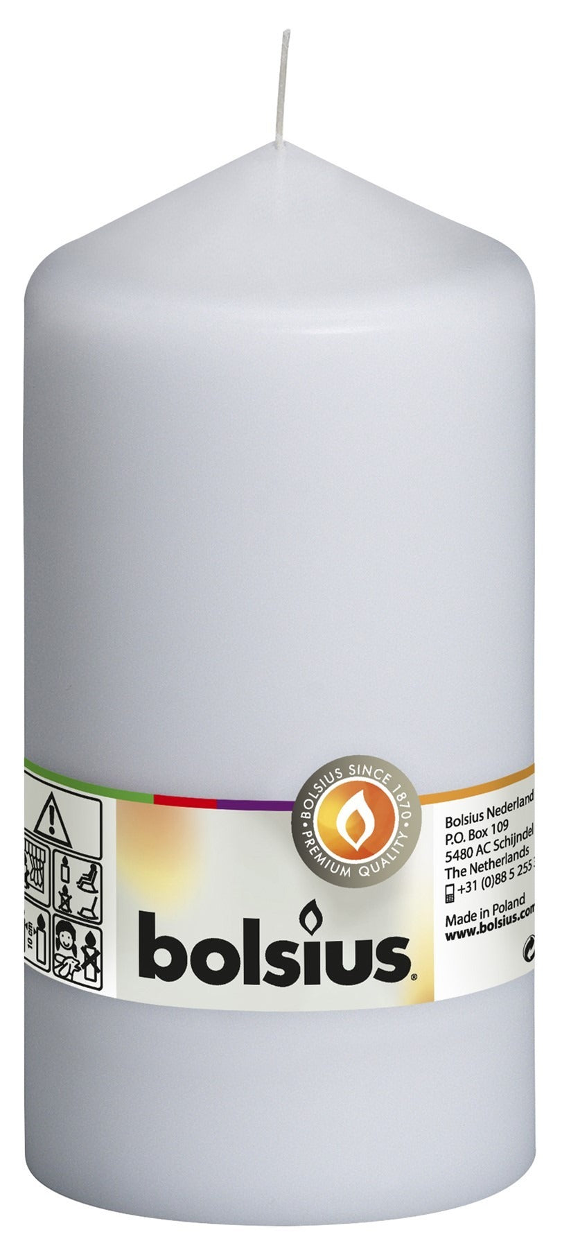 View Bolsius Pillar Candle White 150mm x78 mm information