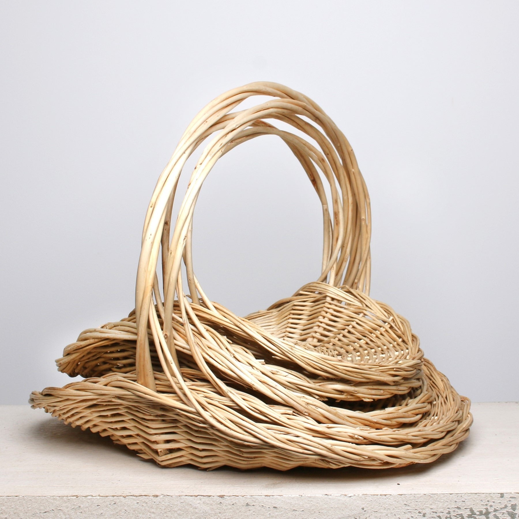 View Willow Display Basket with Handle Set of 5 information