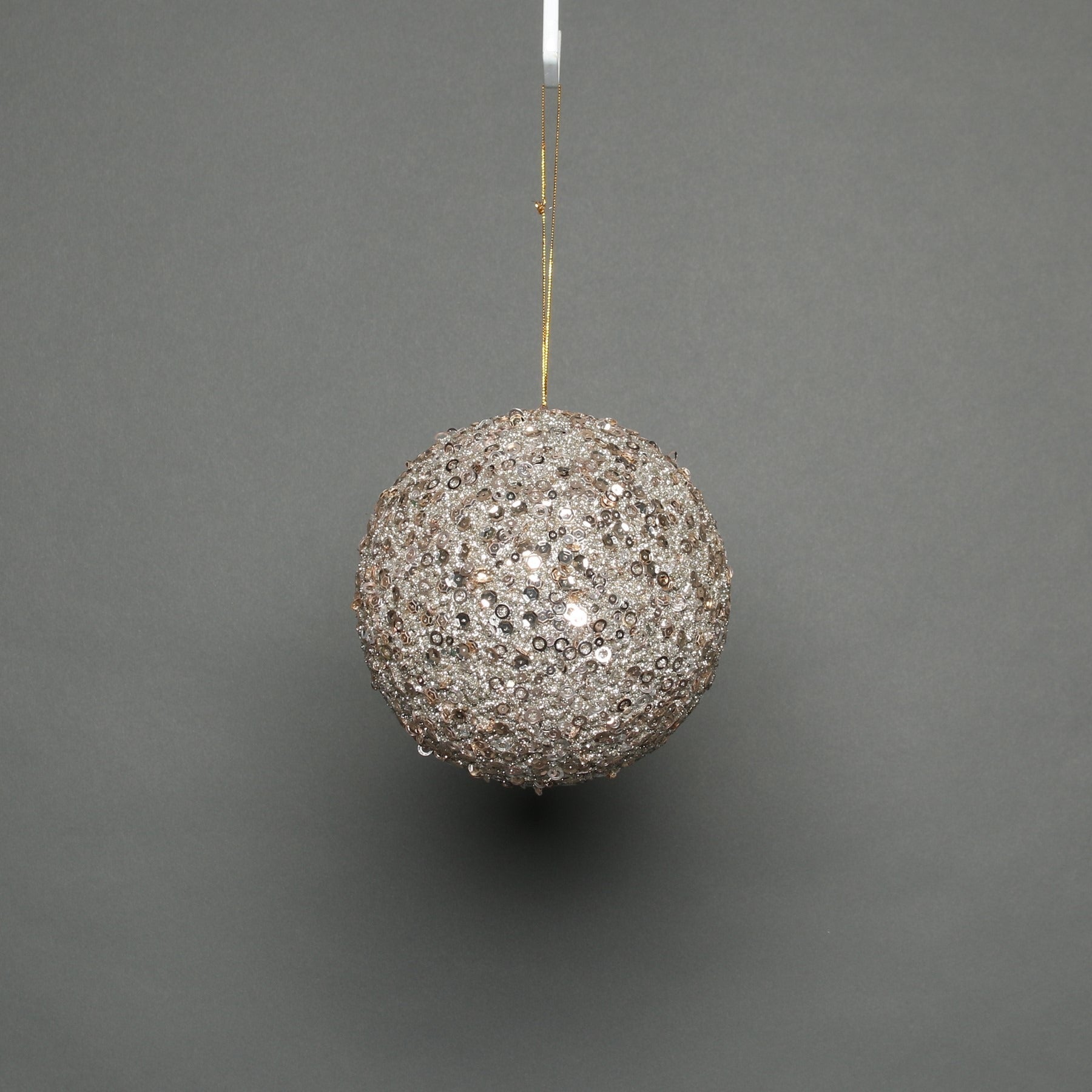 View Champagne Glitter Bauble 12cm information