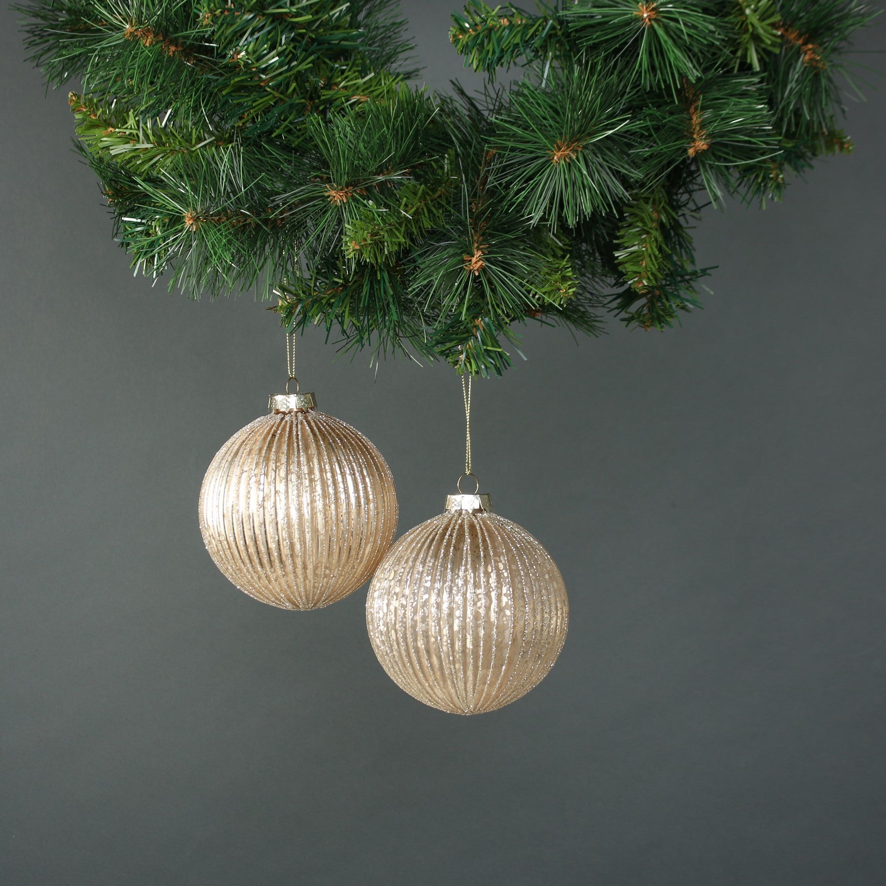 View Calista 10cm Glass Bauble Gold Set of 4 information