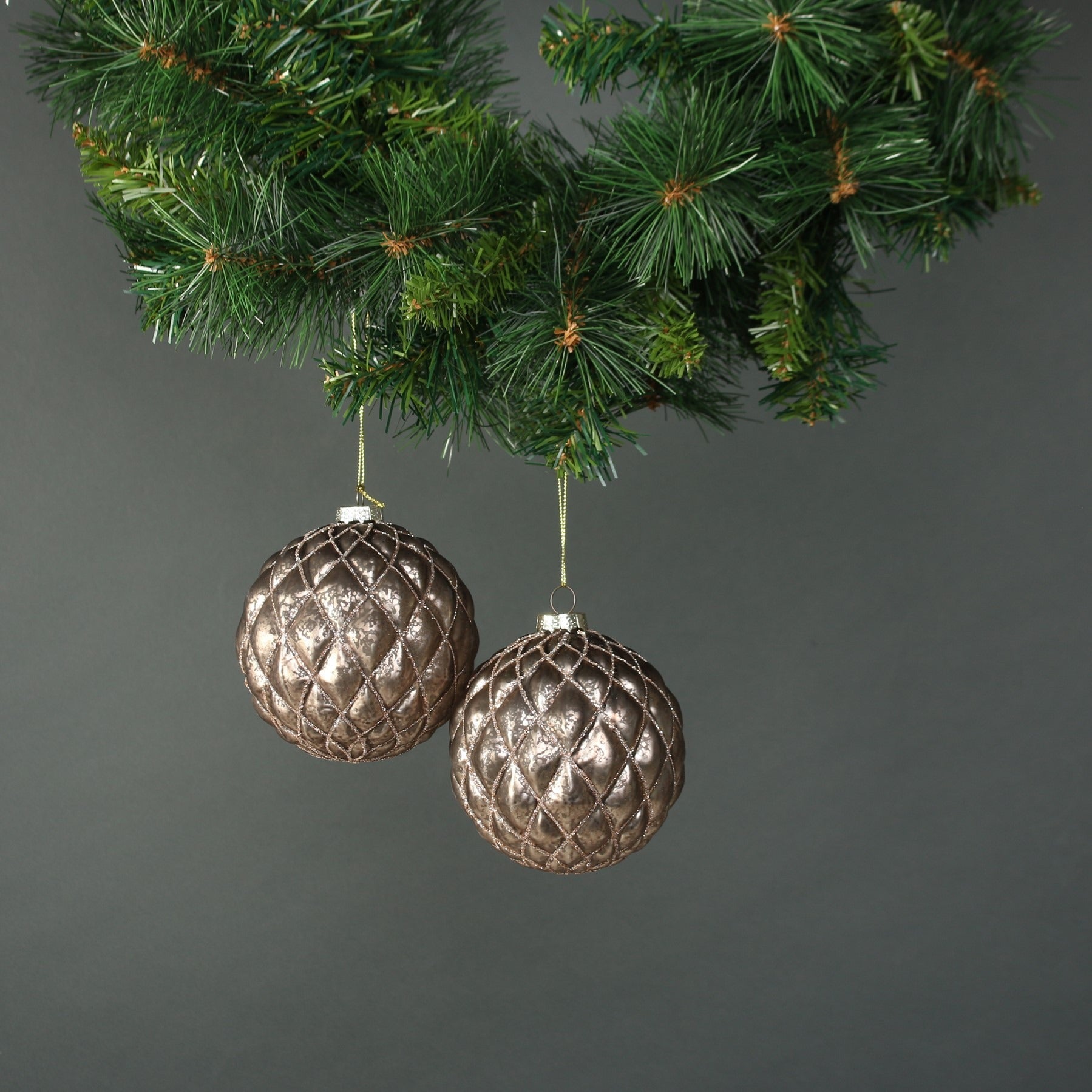 View Asteria Glass Quilted Bauble 10cm Set of 4 information