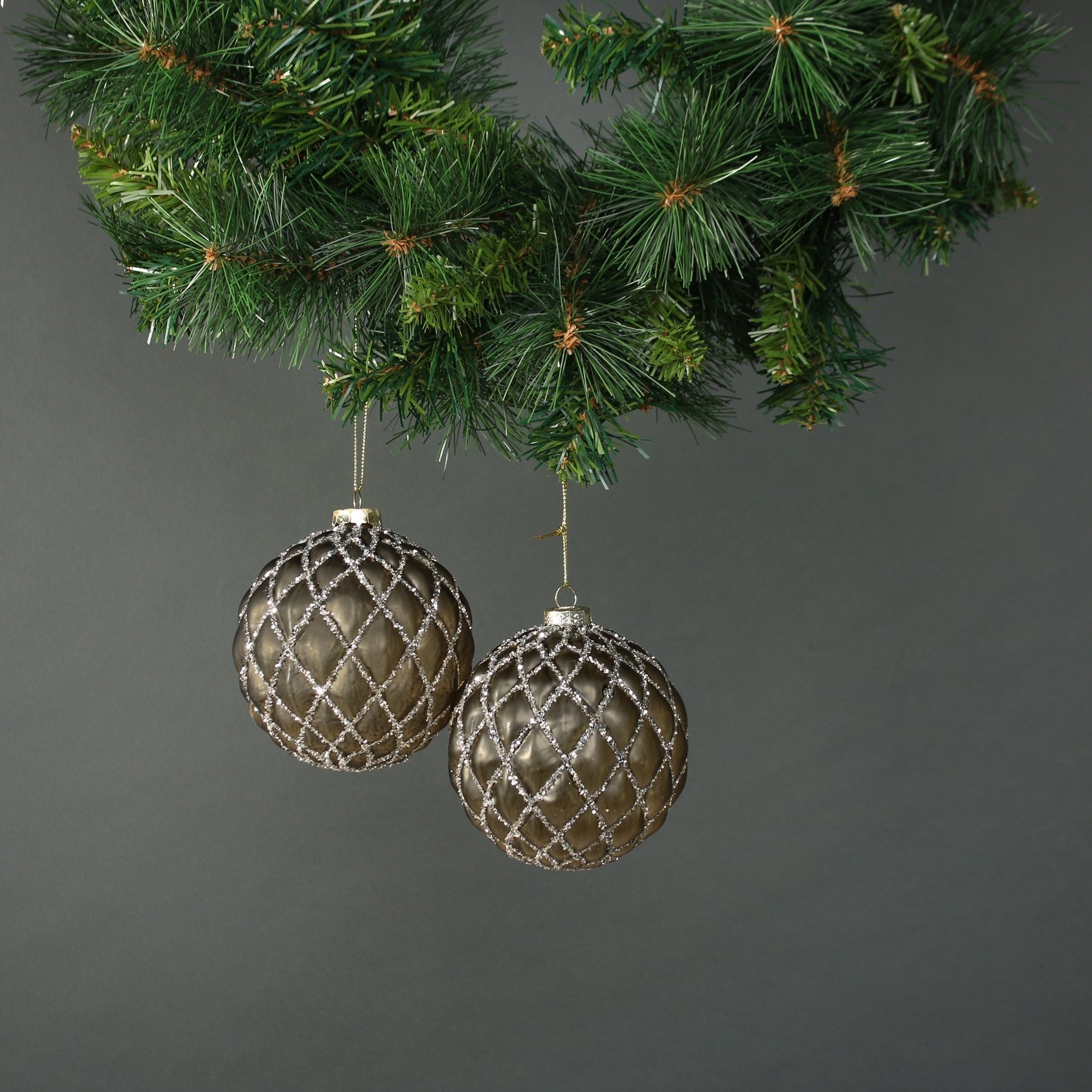 View Asteria 10cm Glass Quilted Bauble Set of 4 information