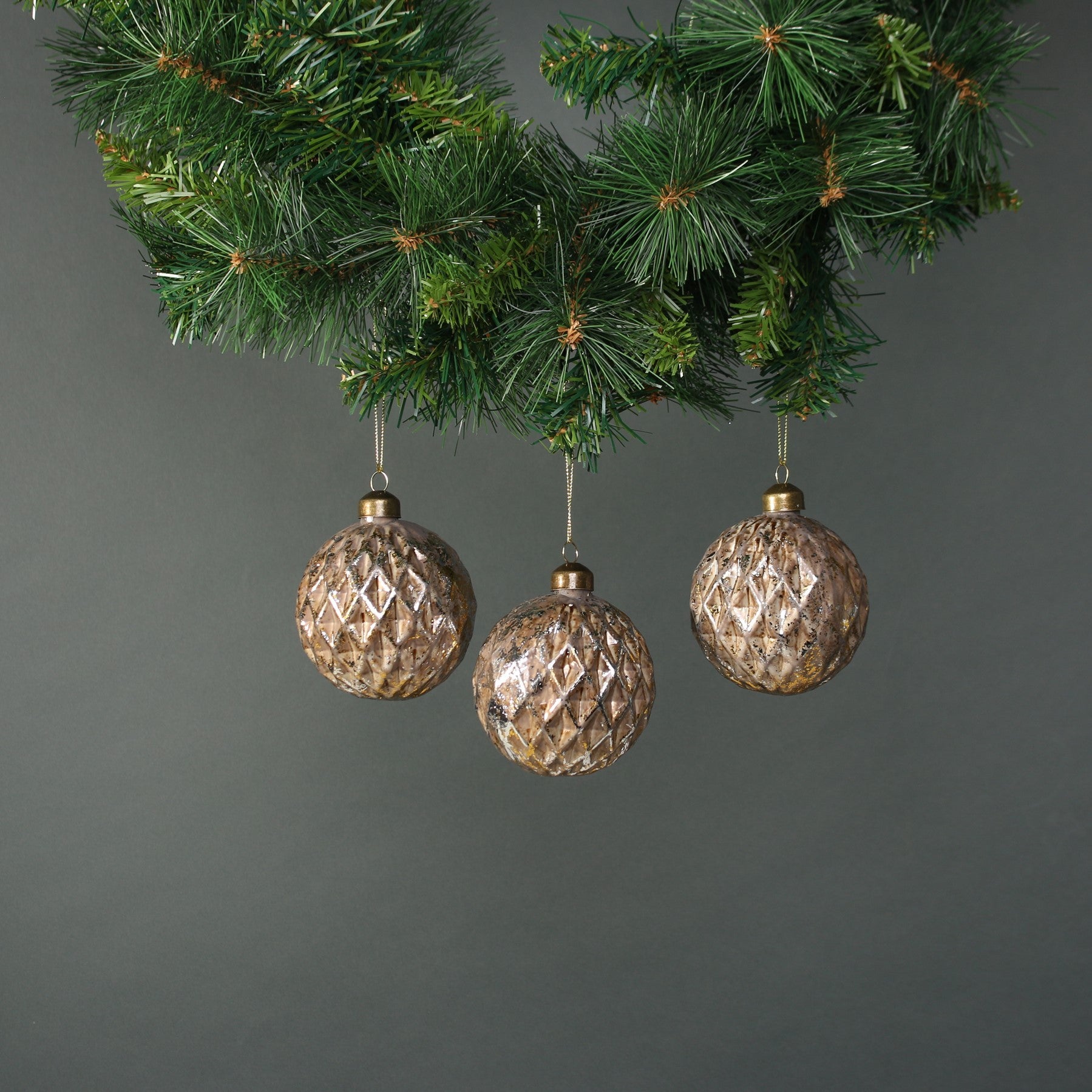 View Lorelle 8cm Glass Bauble Brushed Gold Set of 4 information