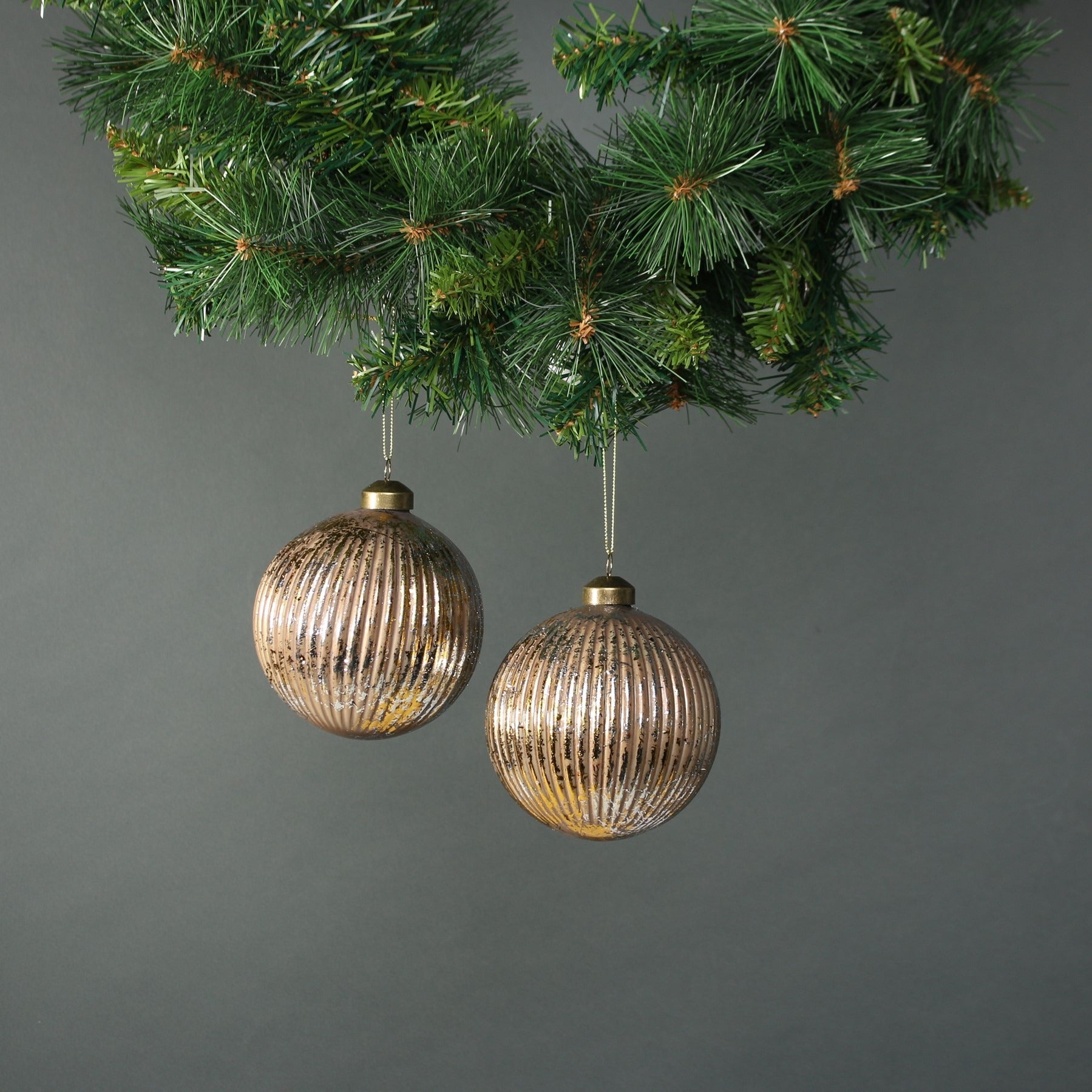 View Lorelle 10cm Glass Bauble Copper Gold Set of 4 information