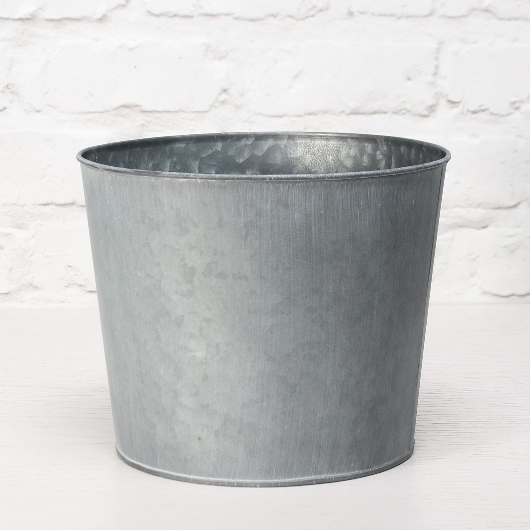 View 23cm Round Antique Grey Zinc Pot with Whitewash information