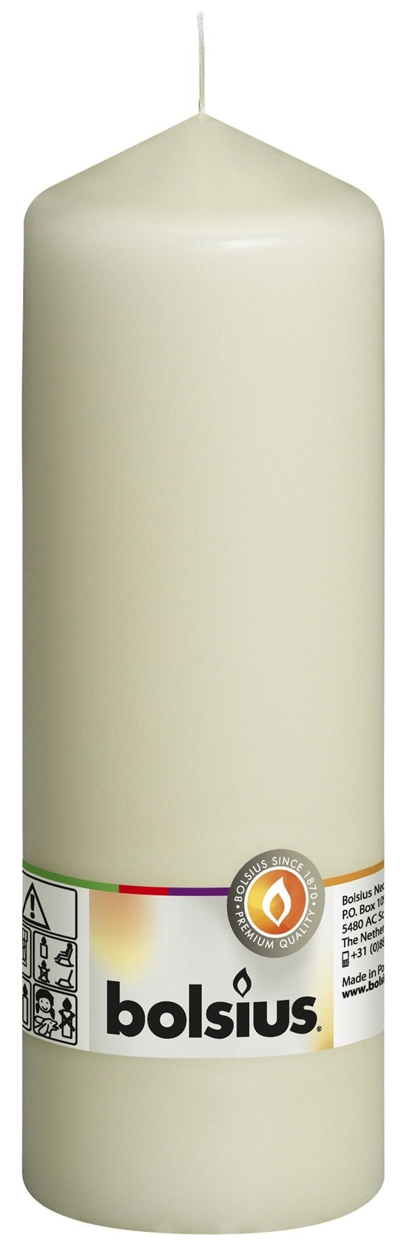 View Bolsius Pillar Candle Ivory 200mm x70 mm information