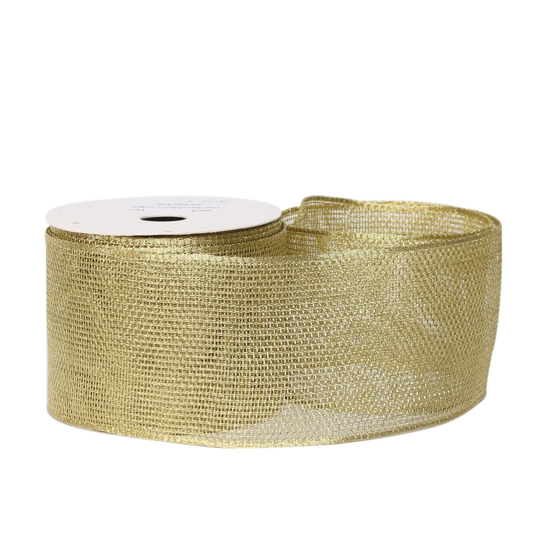 View Mesh ribbon 63mm x 10 yards wire edge Gold information