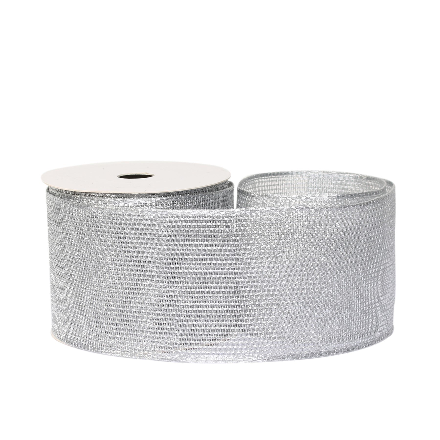 View Mesh ribbon 63mm x 10 yards wire edge Silver information