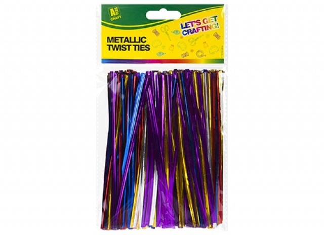 View 16cm Metallic Twist Ties 400pcs information