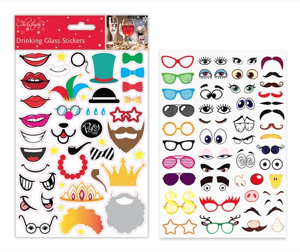View Party Face Glass Stickers information